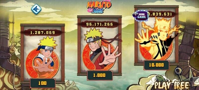 Quay hũ Naruto có đến 20 dòng thắng